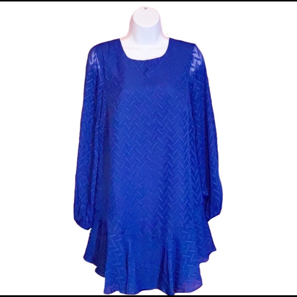 NWT BCBG MaxAzria Blue Sapphire Long Sleeve Dress